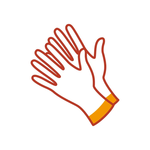 Medical gloves icon, half line half color style — Stock Vector