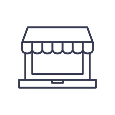 çadır simgesine sahip dizüstü bilgisayar, satır biçimi