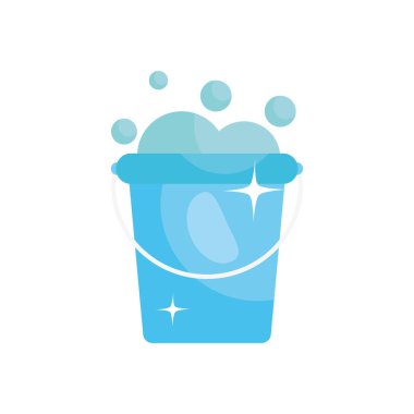 Sabunlu su ikonlu kova, düz stil.