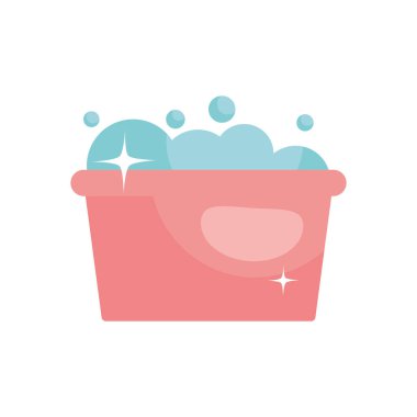 Sabunlu su ikonlu kova, düz stil.