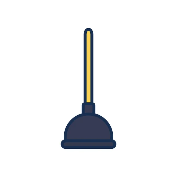 Icono de la bomba de inodoro, estilo de relleno línea — Vector de stock