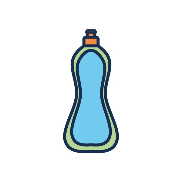 Icône de bouteille de savon lave-vaisselle, ligne de remplissage style — Image vectorielle