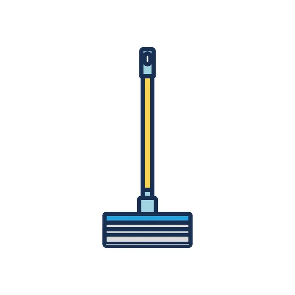 Squeegee icône de serpillière, style de remplissage de ligne — Image vectorielle