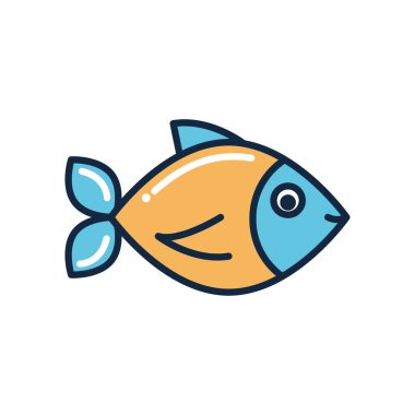 İzole edilmiş balık doldurma biçimi vektör tasarımı