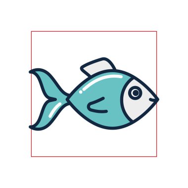 İzole edilmiş balık doldurma biçimi vektör tasarımı