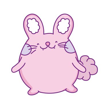 Kawaii tavşan çizgi film vektör tasarımı