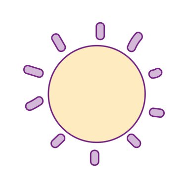 İzole güneş ikonu vektör tasarımı