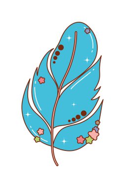 Yıldız vektör tasarımlı izole boho tüyü