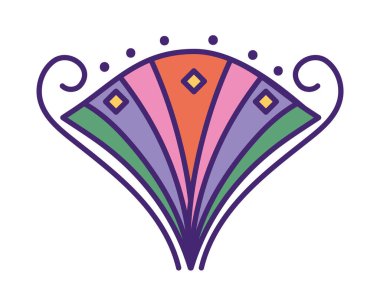 renkli mandala yaprağı damla tüy vektör tasarımı