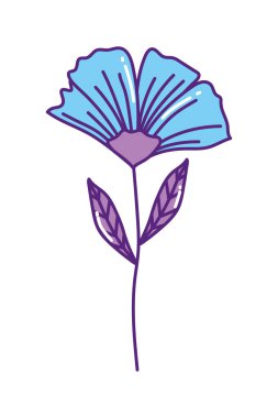 İzole edilmiş doğal mavi çiçek vektör tasarımı