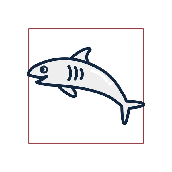 Isolé style de remplissage de requin icône vectoriel design — Image vectorielle