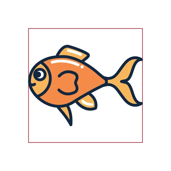 Isolierte Fische füllen Stil-Symbol-Vektor-Design — Stockvektor