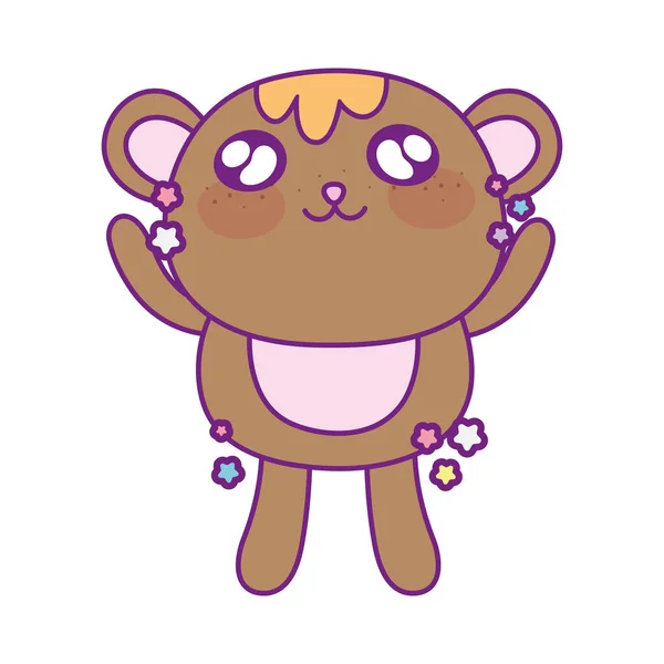 Kawaii urso desenho animado desenho vetorial — Vetor de Stock