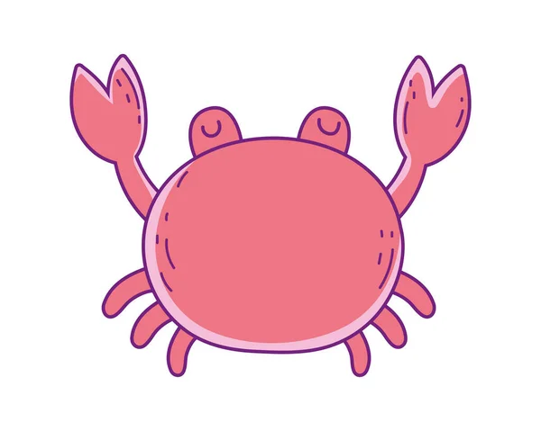 Conception vectorielle de dessin animé crabe Kawaii — Image vectorielle