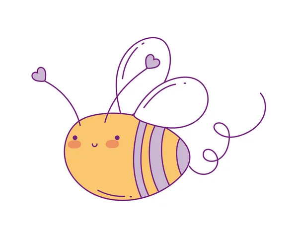 Kawaii diseño de vectores de dibujos animados abeja — Archivo Imágenes Vectoriales