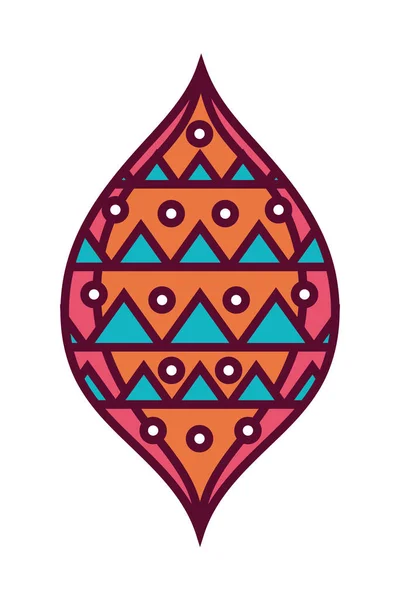 Изолированный мандала лист капли пера красочный векторный дизайн — стоковый вектор
