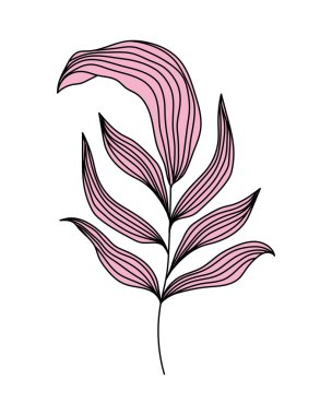 İzole edilmiş botanik pembe yaprak vektör tasarımı