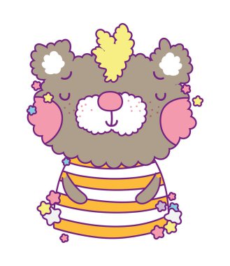 Sevimli ayı çizgi film vektör tasarımı