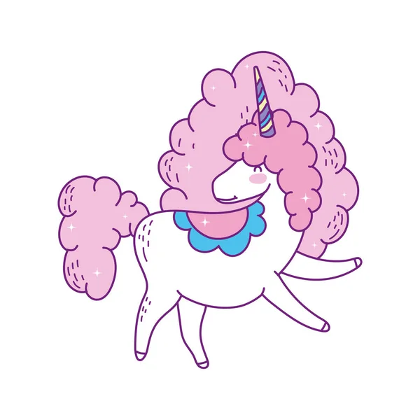 Dessin vectoriel dessin animé cheval licorne — Image vectorielle