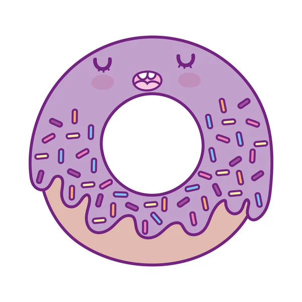 Kawaii donut cartoon vektordesign — Stockvektor