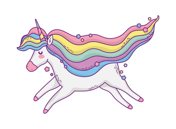 Desain kartun kuda unicorn vector - Stok Vektor