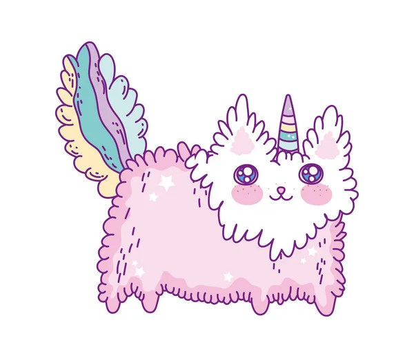 Kawaii caticorn cartoon vector ontwerp — Stockvector