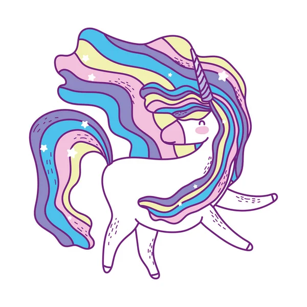 Dessin vectoriel dessin animé cheval licorne — Image vectorielle