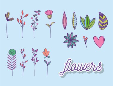 Doğal çiçekler vektör tasarımı