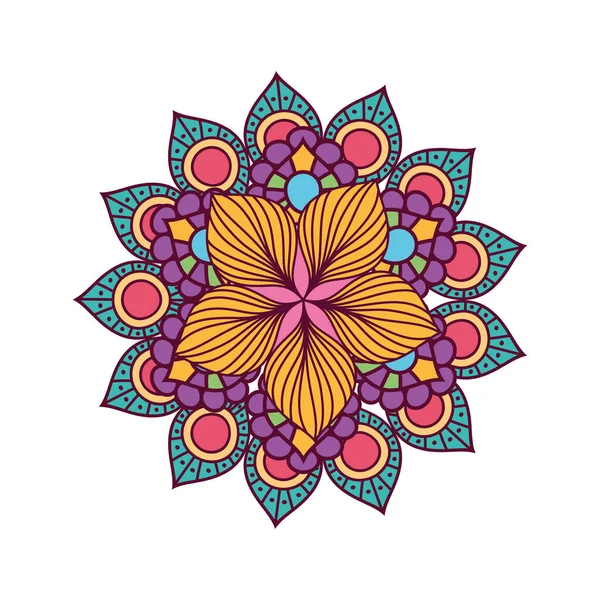 Isolierte Blume Mandala bunte Vektor-Design — Stockvektor