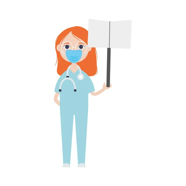 หมอผู้หญิงยืนไอคอน สไตล์แบน — ภาพเวกเตอร์สต็อก