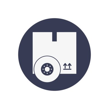 paket kutusu ve tekerlek araba simgesi, blok biçimi