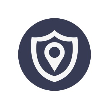 Konum simgesi olan kalkan, blok biçimi