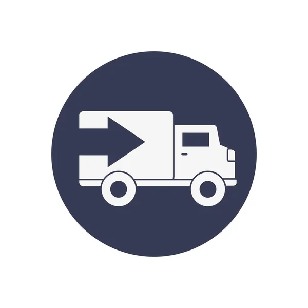 运货卡车图标,方块式 — 图库矢量图片