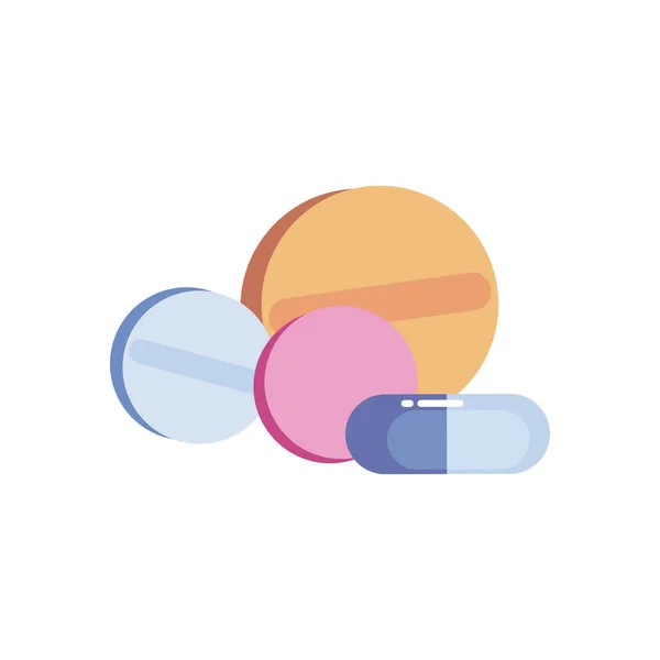 Pills flat style icon vector design — Stock Vector