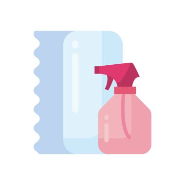 Sprey şişe ve doku düz stil vektör tasarımı