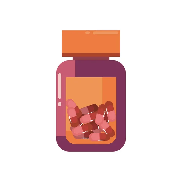 Pills jar flat style icon vector design — Stock Vector