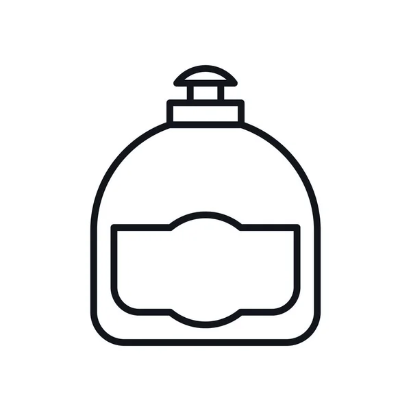 Waschmittel Flasche Linie Stil Ikone Vektor-Design — Stockvektor