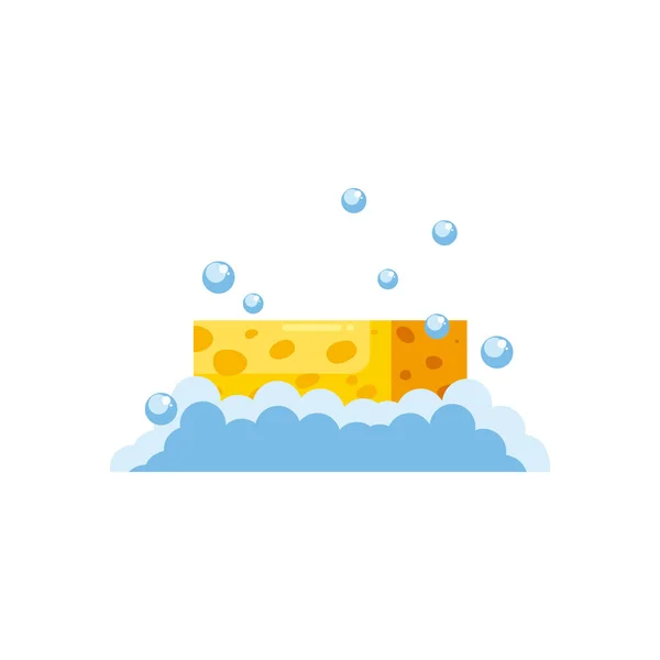 Sponge with soap flat style icon vector design — Stock Vector