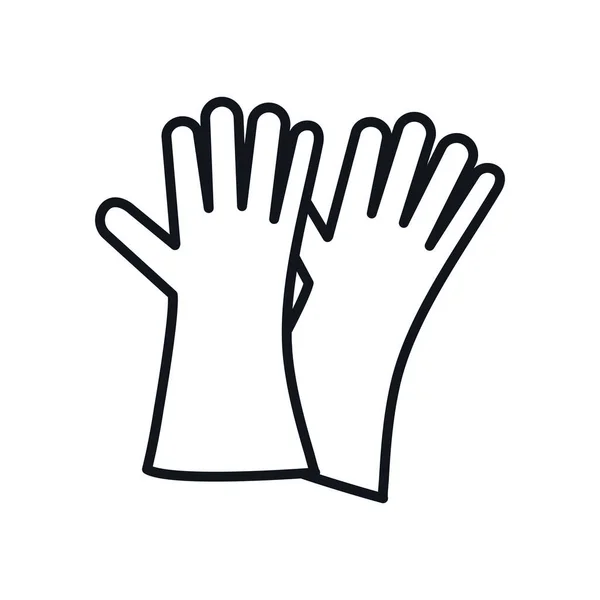 手袋ラインスタイルのアイコンベクトルデザイン — ストックベクタ
