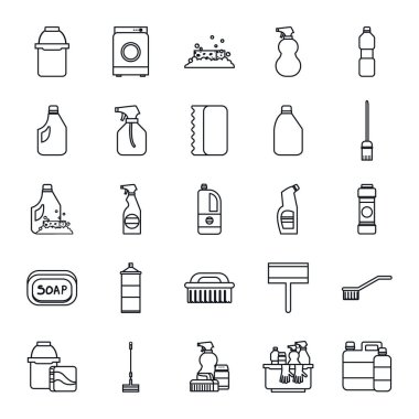 Temizleme servisi çizgisi biçim ikonu vektör tasarımı