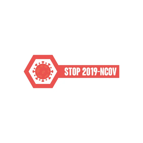 Stop covid19 icône de signe, style plat — Image vectorielle