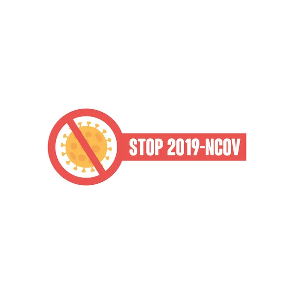 Stop covid19 icône de signe interdit, style plat — Image vectorielle