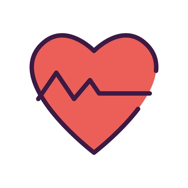 Concept de soins de santé, icône cardio-cardiaque, style de couleur de ligne — Image vectorielle