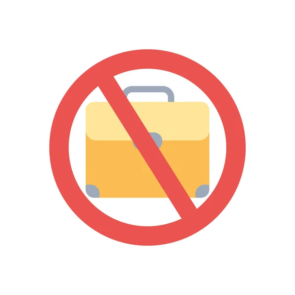 Stop covid19 concepto, prohibido trabajar icono símbolo, estilo plano — Vector de stock