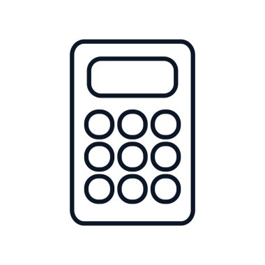 Alışveriş çevrimiçi konsepti, hesap makinesi simgesi, satır biçimi