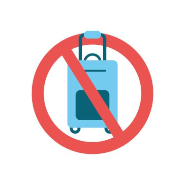 Covid19 konseptini durdurun, seyahat yasağı işareti, düz stil