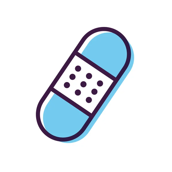 Concept de soins de santé, icône de bande d'aide, style de couleur ligne — Image vectorielle