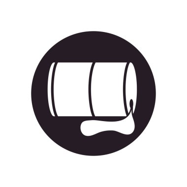 Dökülmüş yağ varili simgesi, siluet tarzı