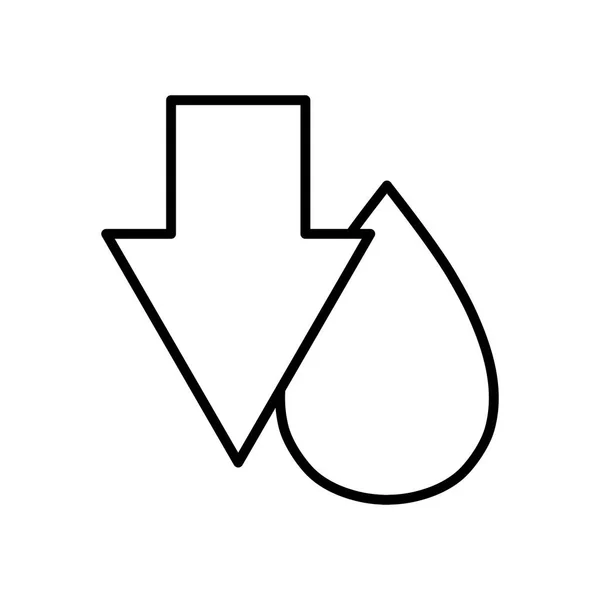 Concepto de accidente de aceite, icono de flecha y gota de aceite, estilo de línea — Vector de stock