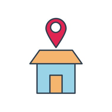 ev ve konum simgesi simgesi, satır ve dolum biçimi